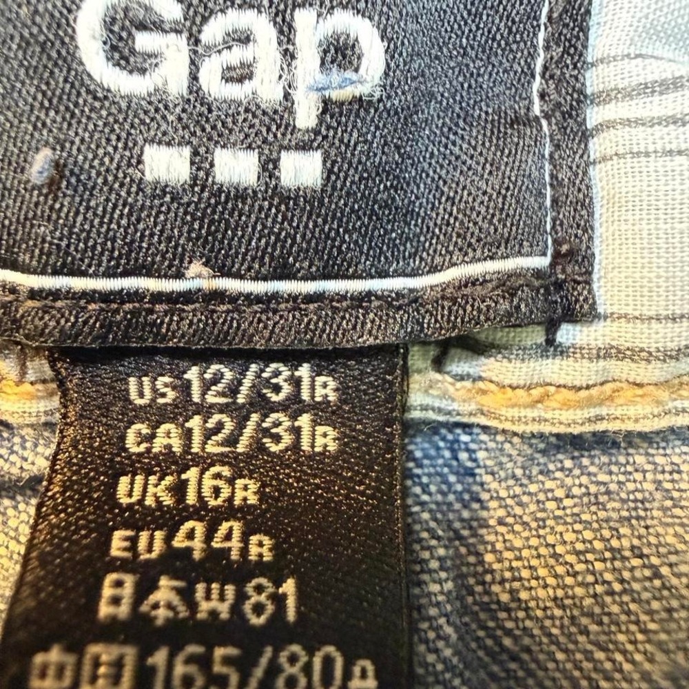 Gap blue cargo style jeans with distressed details Size 12 Y2K style - Picture 2 of 8
